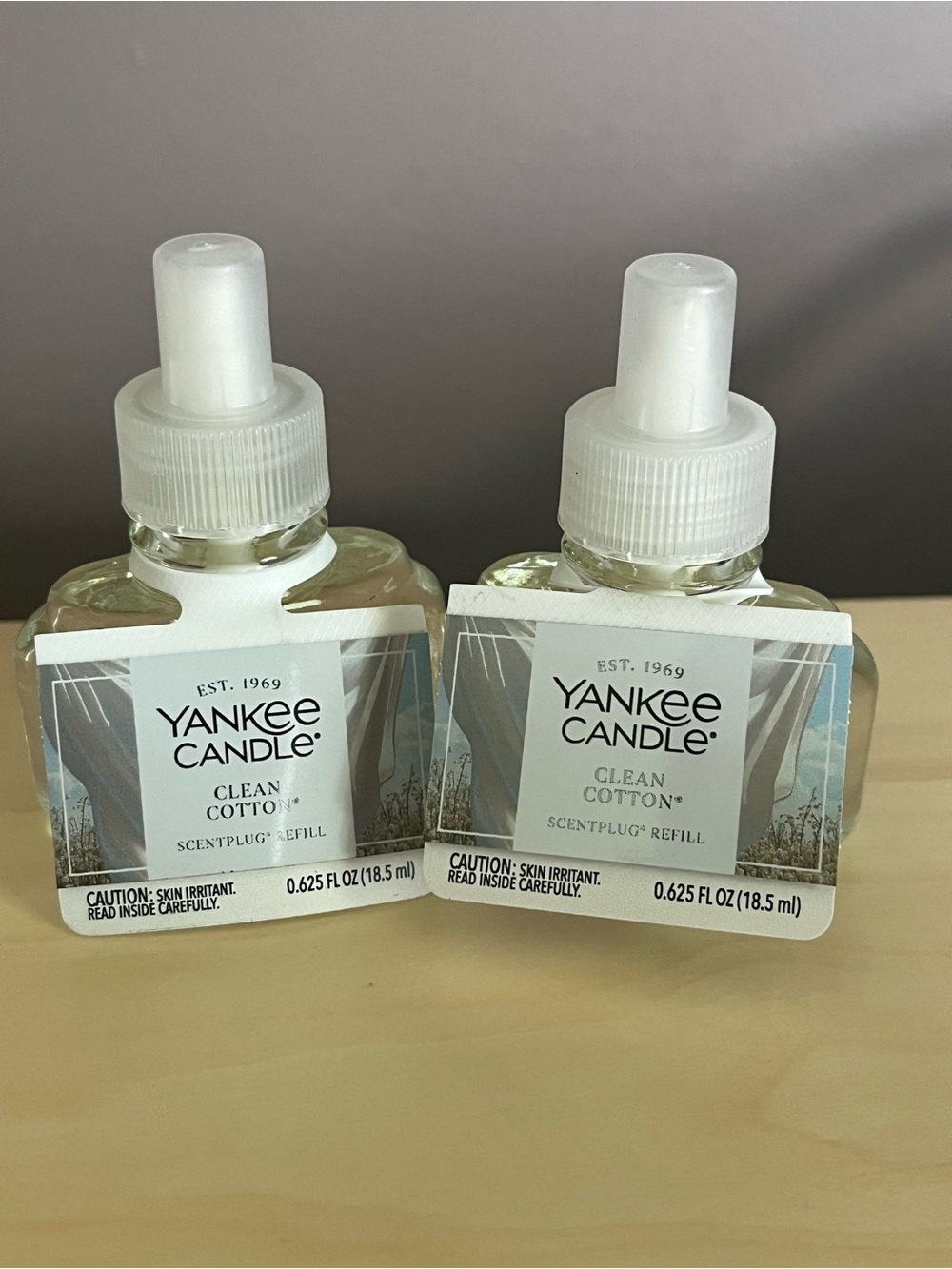 Two New Yankee Candle Clean Cotton Plug In Scented Refills